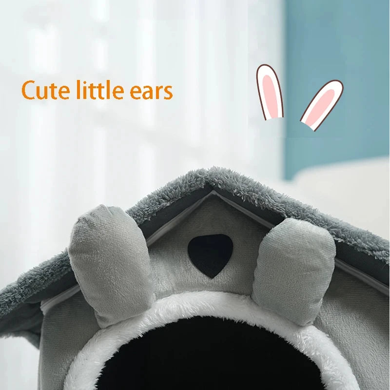 Warm Pet House for Dogs & Cats – Detachable Washable Bed for Small Pets