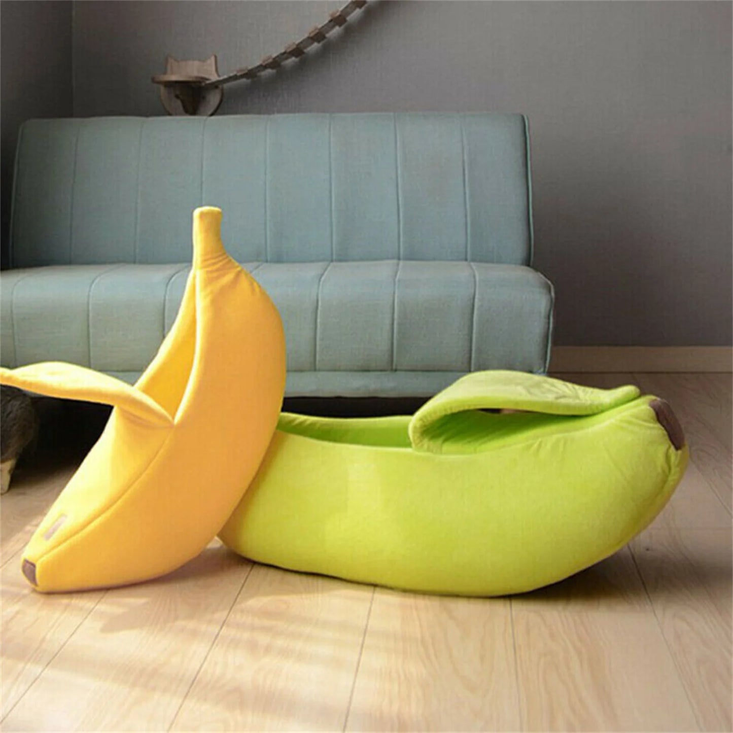 Creative Banana Cat Bed - Cute Deep Sleep Nest for Cats & Small Dogs