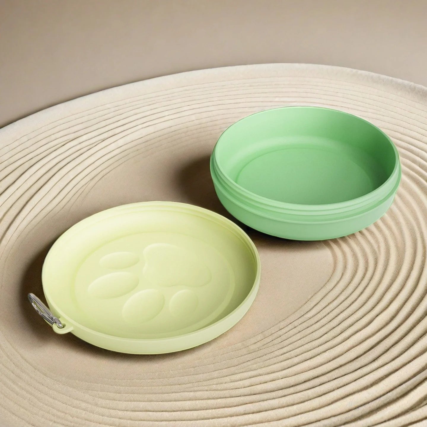 2-in-1 Portable Outdoor Pet Bowl - Travel Food & Water Dish with Treat Compartment