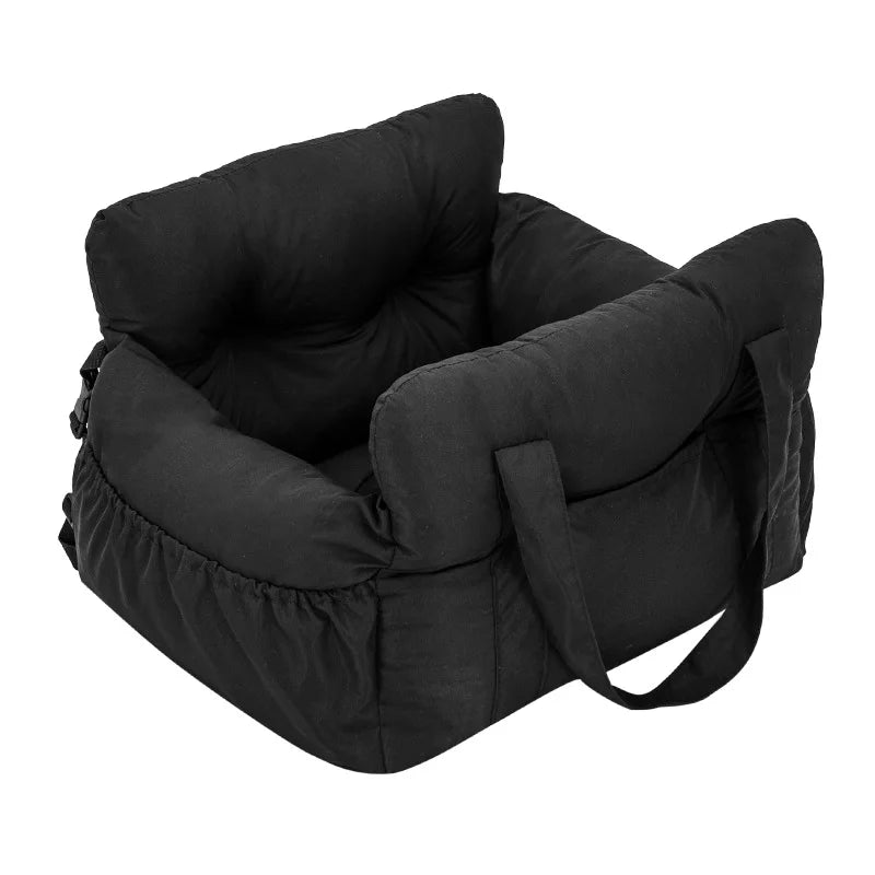 Dog Car Seat with Safety Belt, Washable Non-Slip Pet Booster Bed