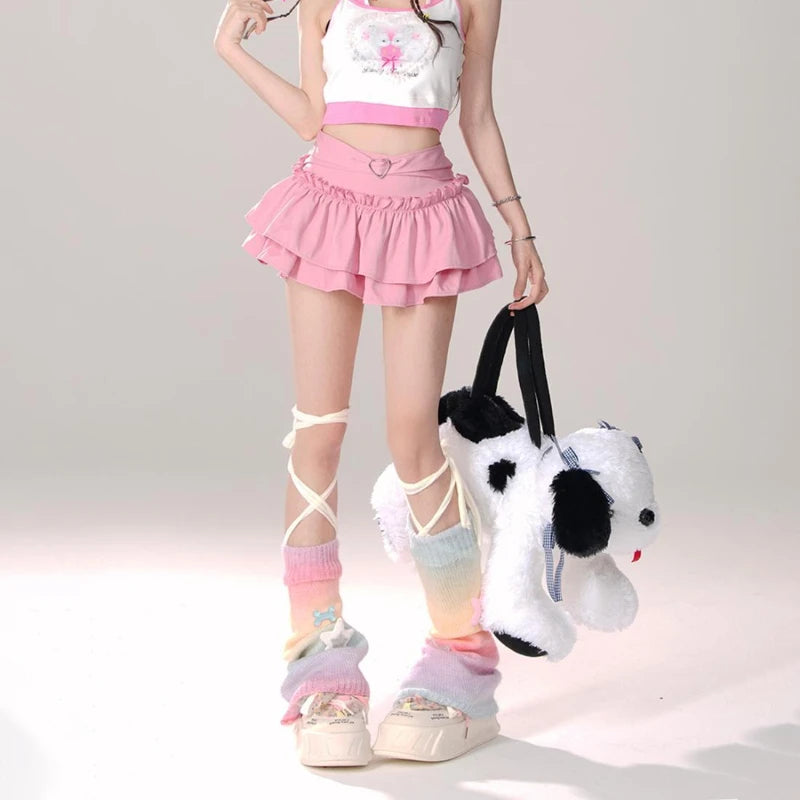 Women’s Ruffle A-Line Skirt – High Waist Korean Streetwear, Y2K Gothic Summer Style