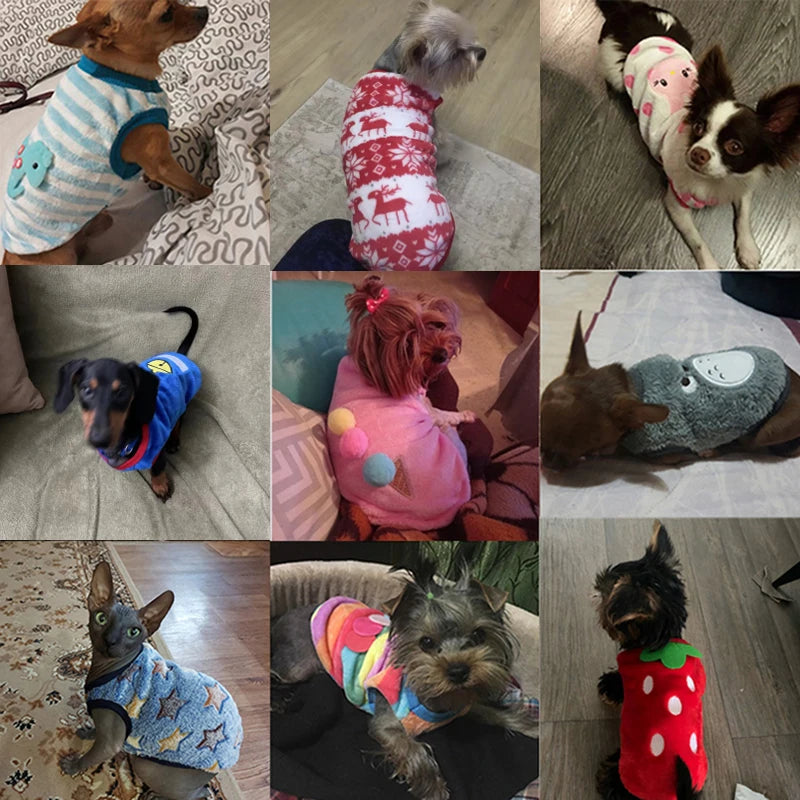 Cute Flannel Dog Winter Vest - Soft Puppy Puffer Jacket for Small Dogs & Cats