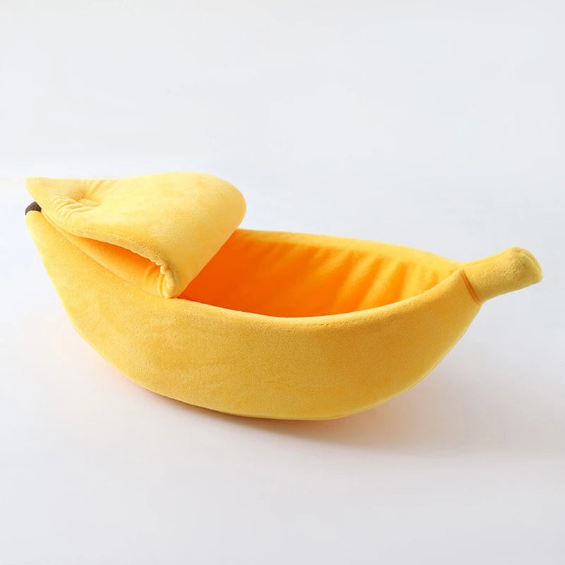 Creative Banana Cat Bed - Cute Deep Sleep Nest for Cats & Small Dogs