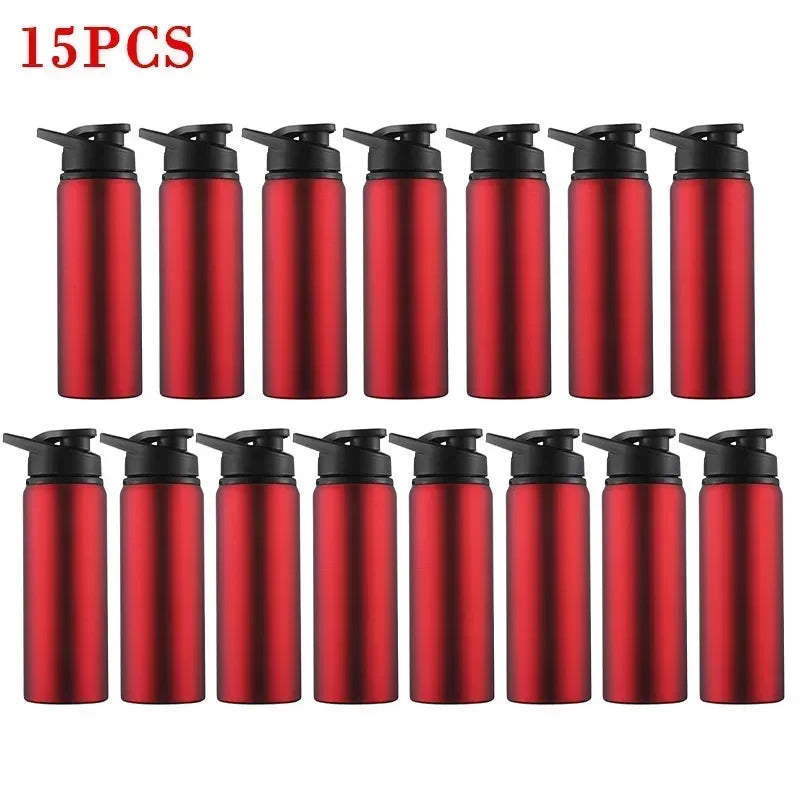 1-15PCS Portable Stainless Steel Bicycle Water Bottle Straight Drinking Outdoors Sports Travel Kettle Metal Water Bottle - PULSE MART