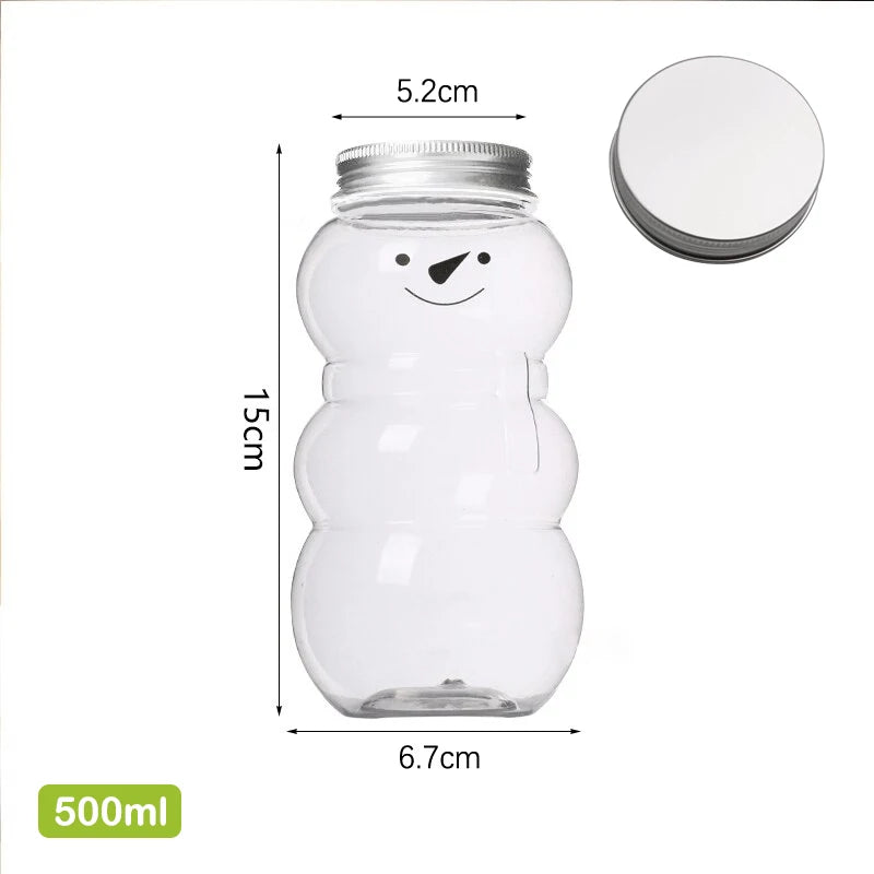 Disposable Drink Bottles Juice Storage Bottles Beverage Milk Tea Bottles Cute Bear Juice Drink Milk Tea Sealed Bottle - PULSE MART