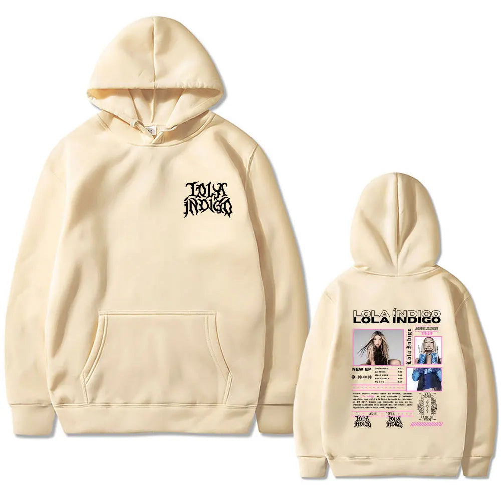 Hot Singer Lola Indigo 2025 Tour Hoodie Men Women Hip Hop Fashion Pop Music Streetwear