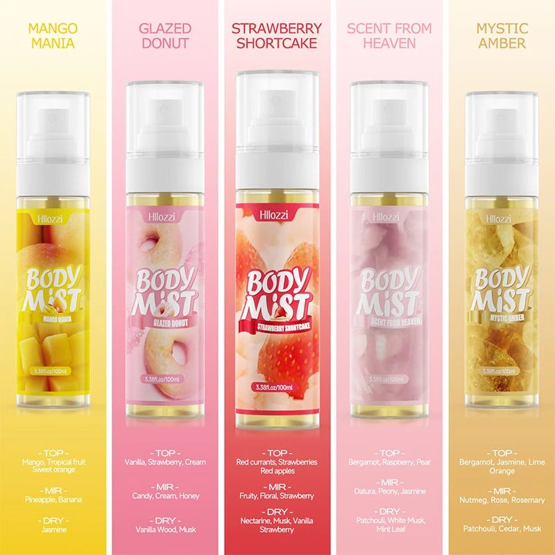 Super Vanilla Body Mist Body Spray 100ml Different Scents Elegant Women's Perfume
