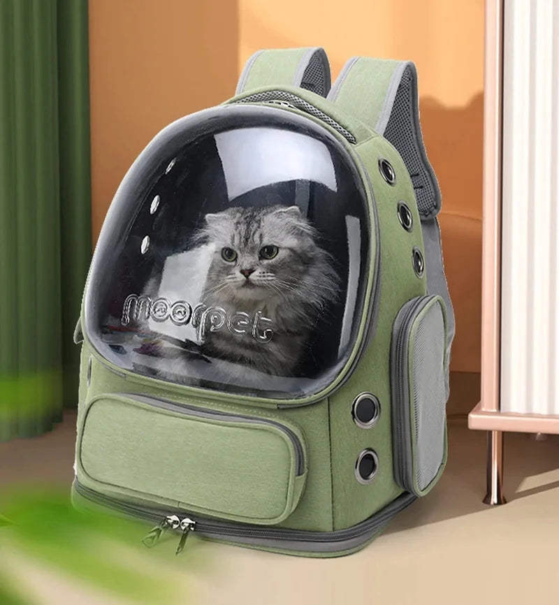 Transparent Cat Carrier Backpack – Breathable Pet Travel Backpack for Cats & Small Dogs