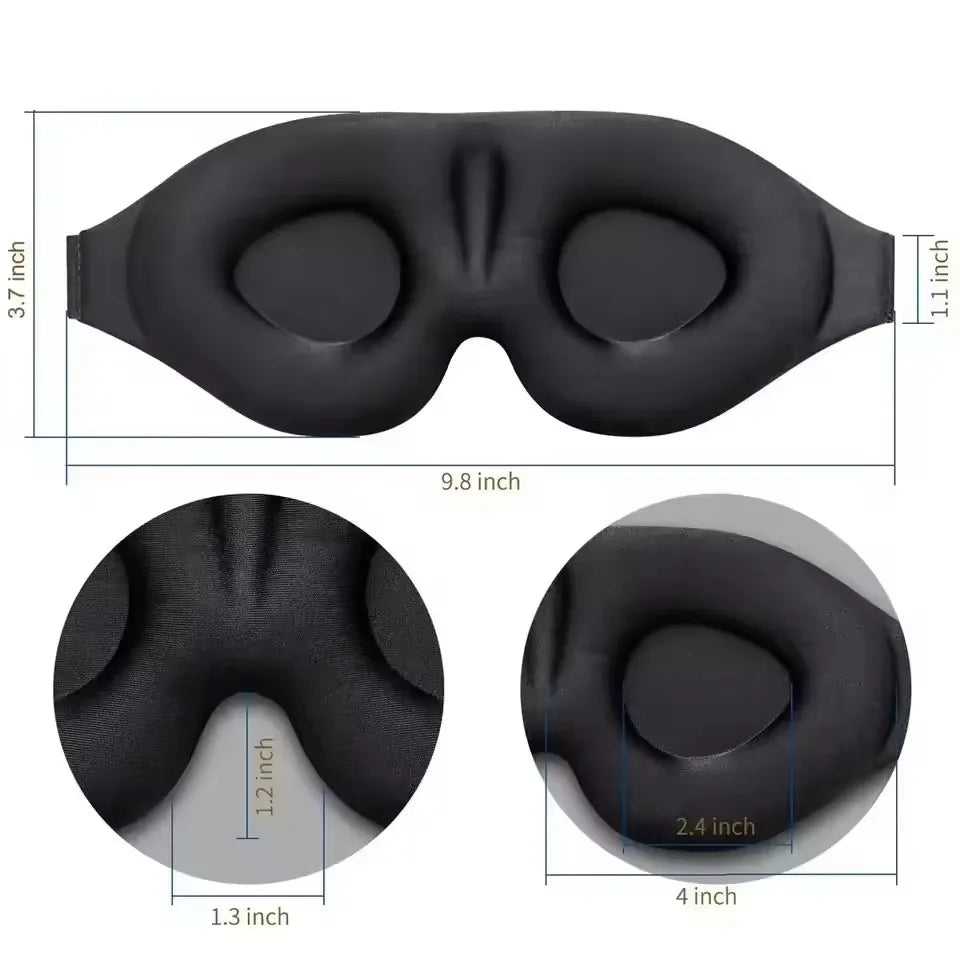 3D Contoured Sleep Mask with Earplugs – Light Blocking Eye Mask for Men & Women - PULSE MART
