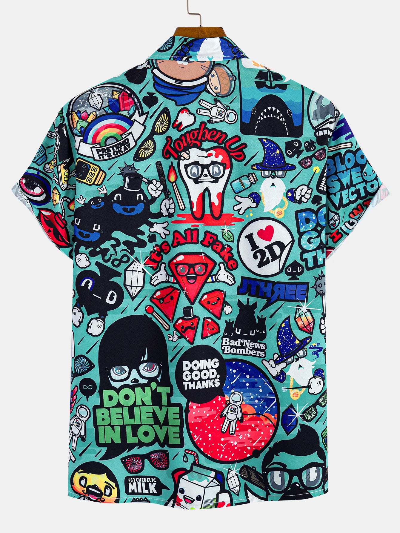 Men's Short-Sleeved Herringbone Shirt