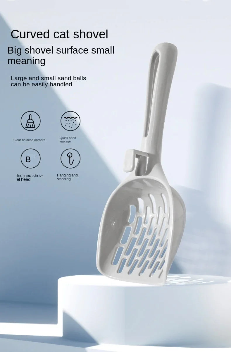 Self-Standing Cat Litter Scoop with Holder – Plastic Litter Shovel & Storage Base