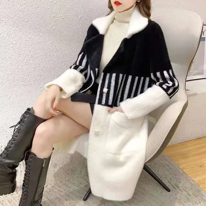 Women’s Woolen Coat – Korean Trend Imitation Mink Velvet Jacket - PULSE MART