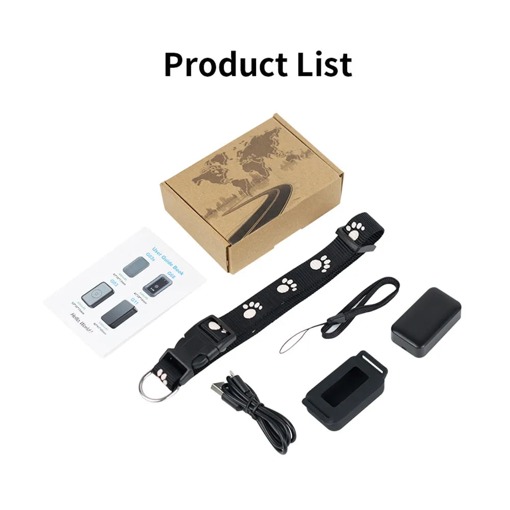 Waterproof GPS Pet Tracker Collar – Real-Time GSM & AGPS Locator for Dogs & Cats