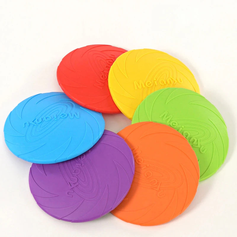 Silicone Flying Disc Dog Toy - Interactive Outdoor Training Frisbee