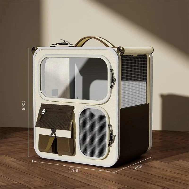Rolling Cat Carrier with Wheels – Pet Travel Carrier for Large Cats & Small Dogs Up to 10kg