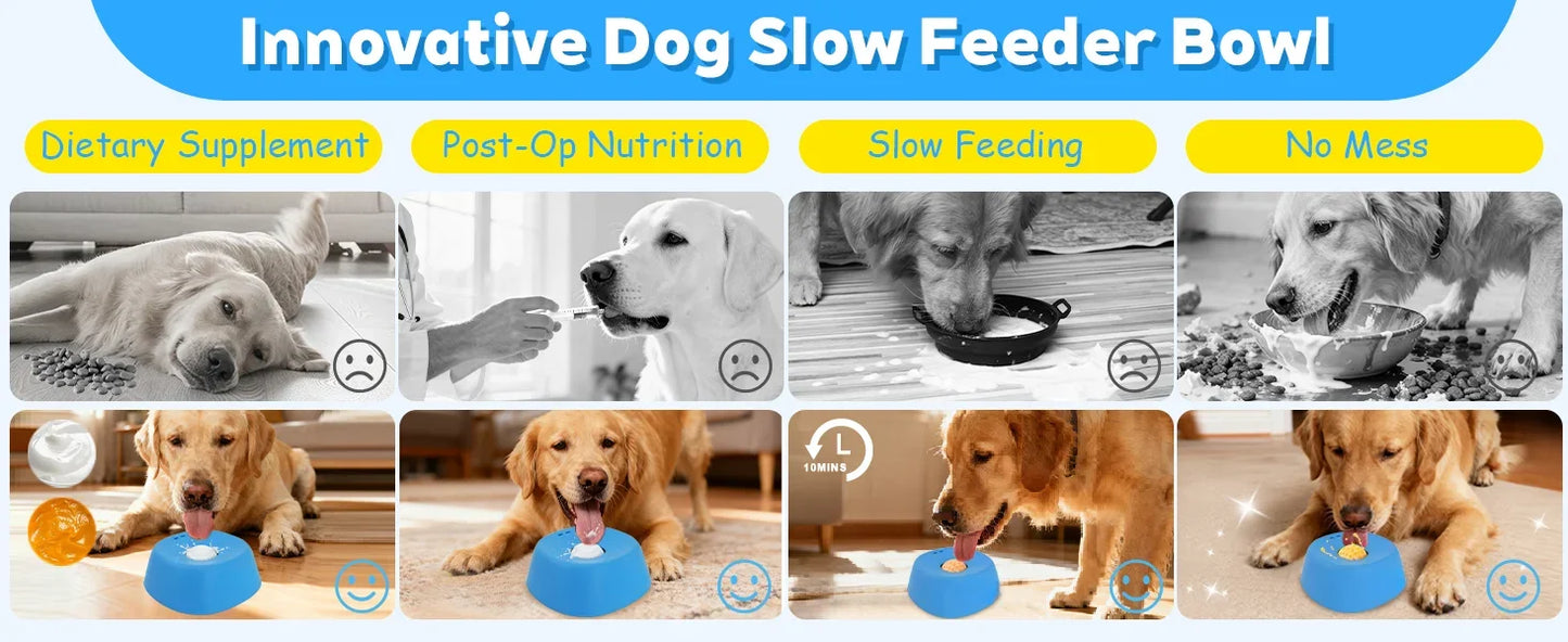 Liquid Slow Feeder Dog Bowl - Ball-Shaped Bone Soup Licking Dish