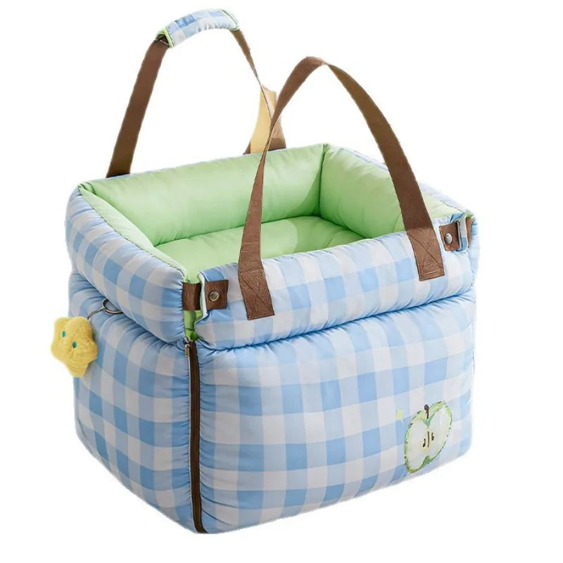 2-in-1 Pet Car Seat Carrier, Waterproof Detachable Travel Bag