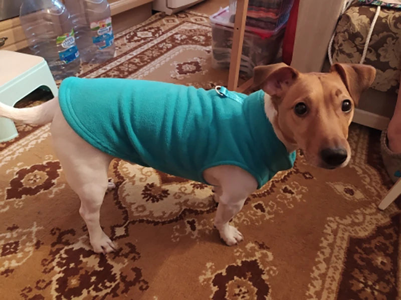 Winter Fleece Dog Jacket with Harness D-Ring - Warm Step-In Vest for Small Dogs