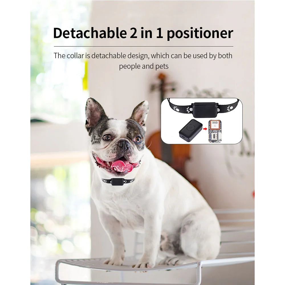 Waterproof GPS Pet Tracker Collar – Real-Time GSM & AGPS Locator for Dogs & Cats