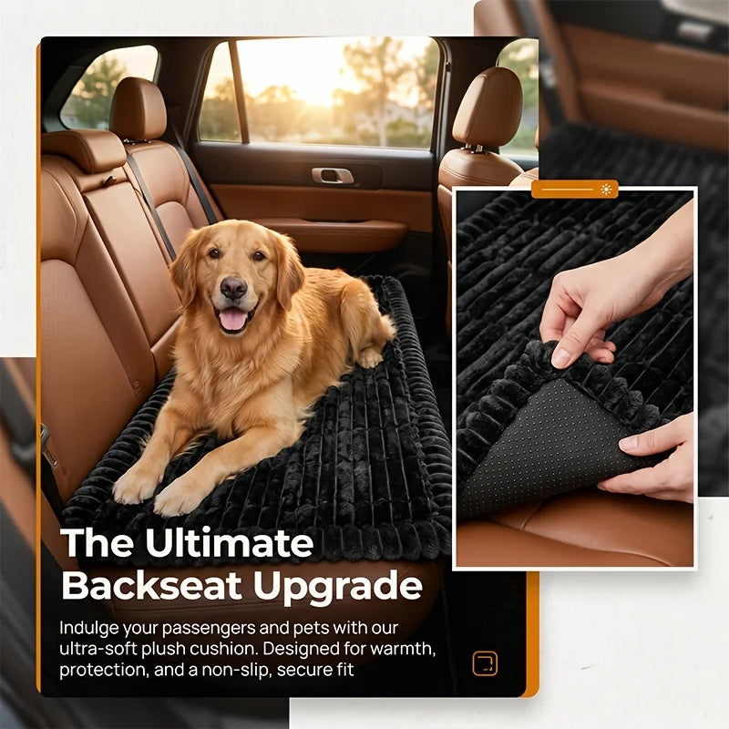 Summer Cooling Striped Dog Car Bed Mat, Washable Trunk Travel Cushion