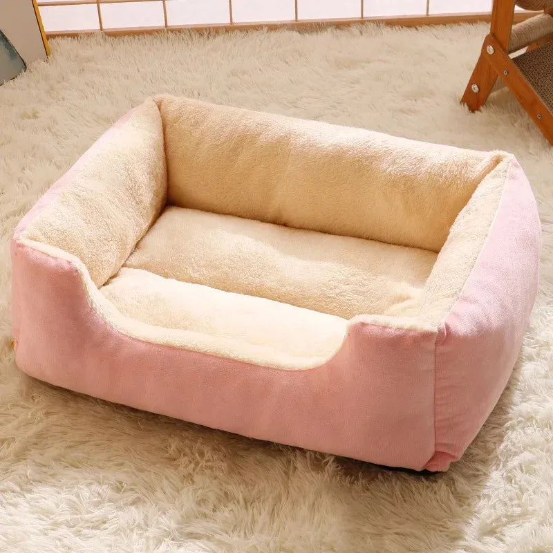 Cozy Winter Cat Bed House - Plush Cushion Nest Basket for Cats & Small Dogs