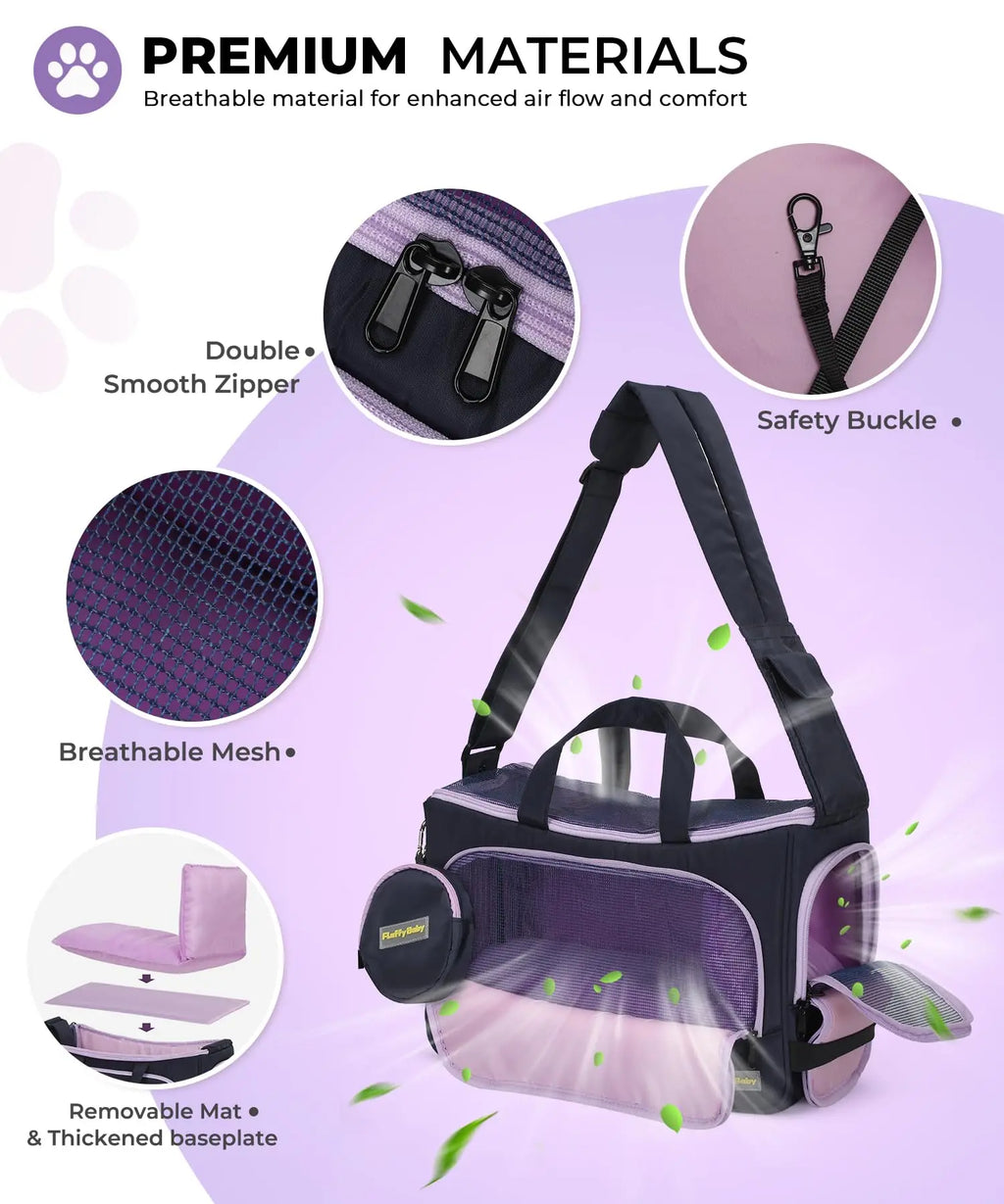 Portable Pet Travel Carrying Bag – Crossbody Handbag for Small Dogs & Cats