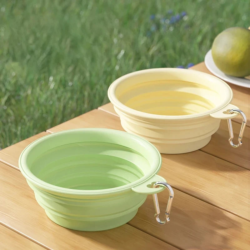Collapsible Silicone Dog Bowl - Portable Travel Food & Water Container