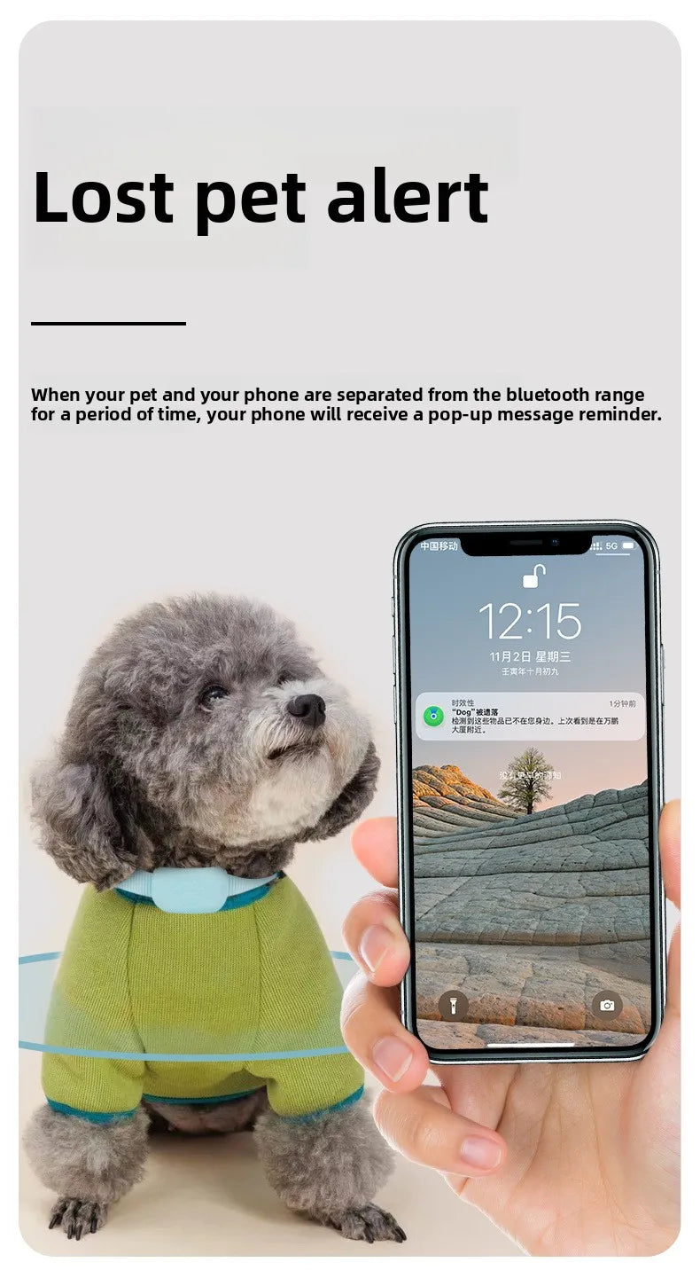 Pet Bluetooth GPS Tracker – Mini Anti-Lost Tracking Device for Dogs, Cats & Puppies