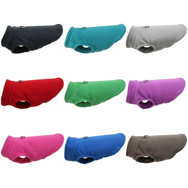 Winter Fleece Dog Jacket with Harness D-Ring - Warm Step-In Vest for Small Dogs