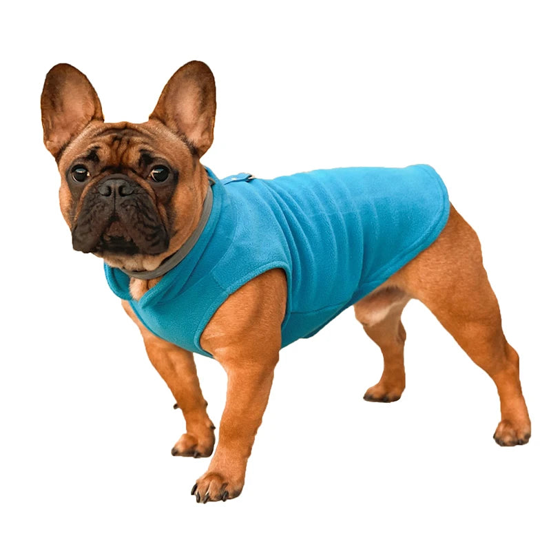Winter Fleece Dog Jacket with Harness D-Ring - Warm Step-In Vest for Small Dogs
