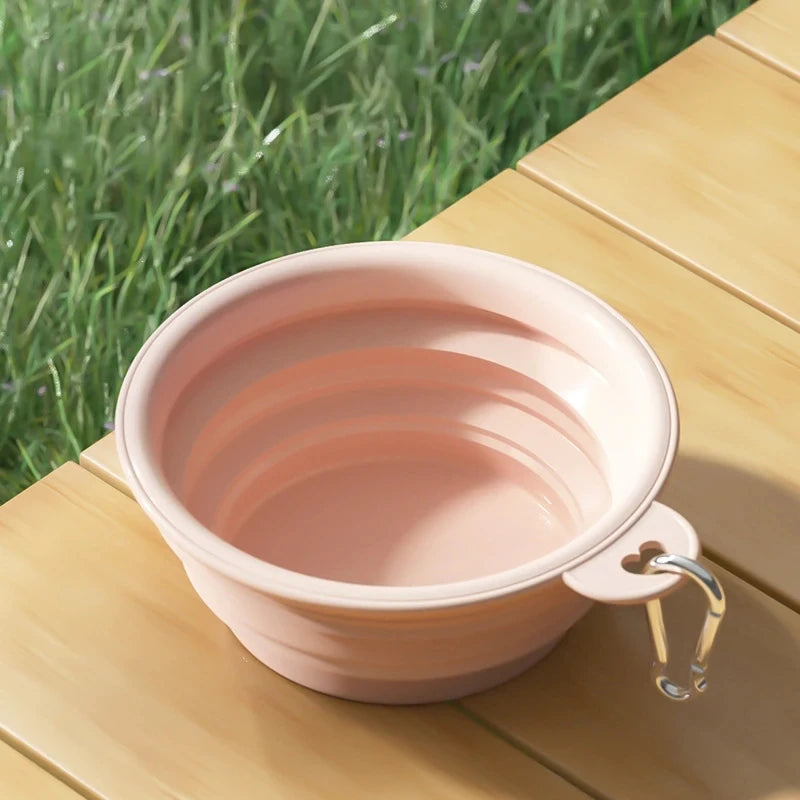 Collapsible Silicone Dog Bowl - Portable Travel Food & Water Container