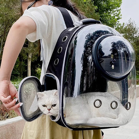 360° Transparent Cat Backpack Carrier – Breathable Bubble Travel Backpack for Cats & Small Dogs