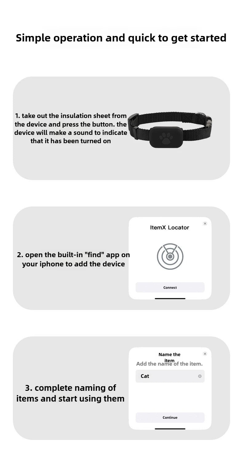 Pet Bluetooth GPS Tracker – Mini Anti-Lost Tracking Device for Dogs, Cats & Puppies