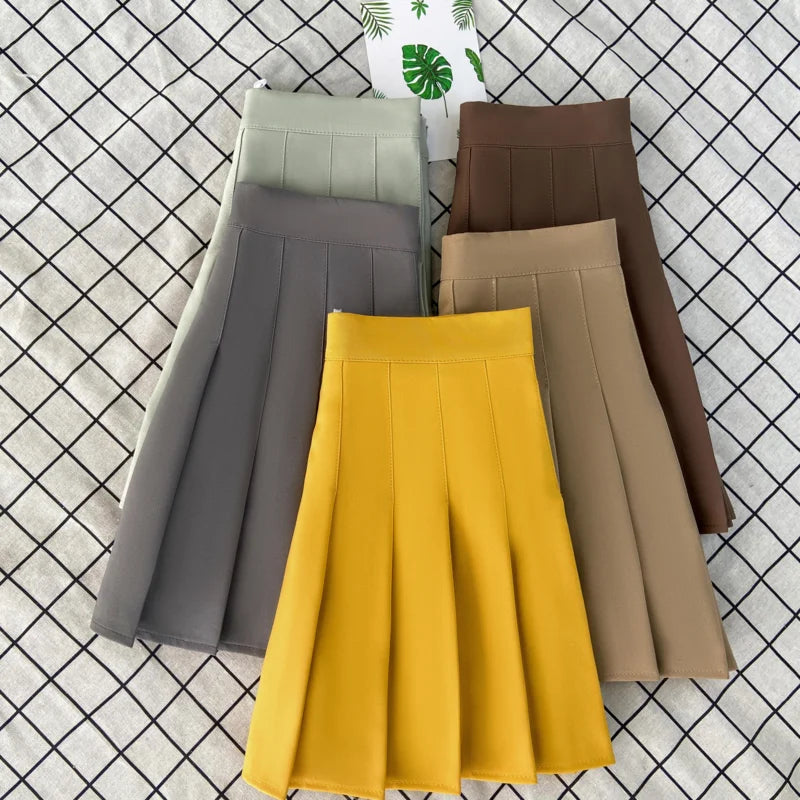 Women’s High Waist Pleated Mini Skirt – Black A-Line Korean Style Summer Outfit