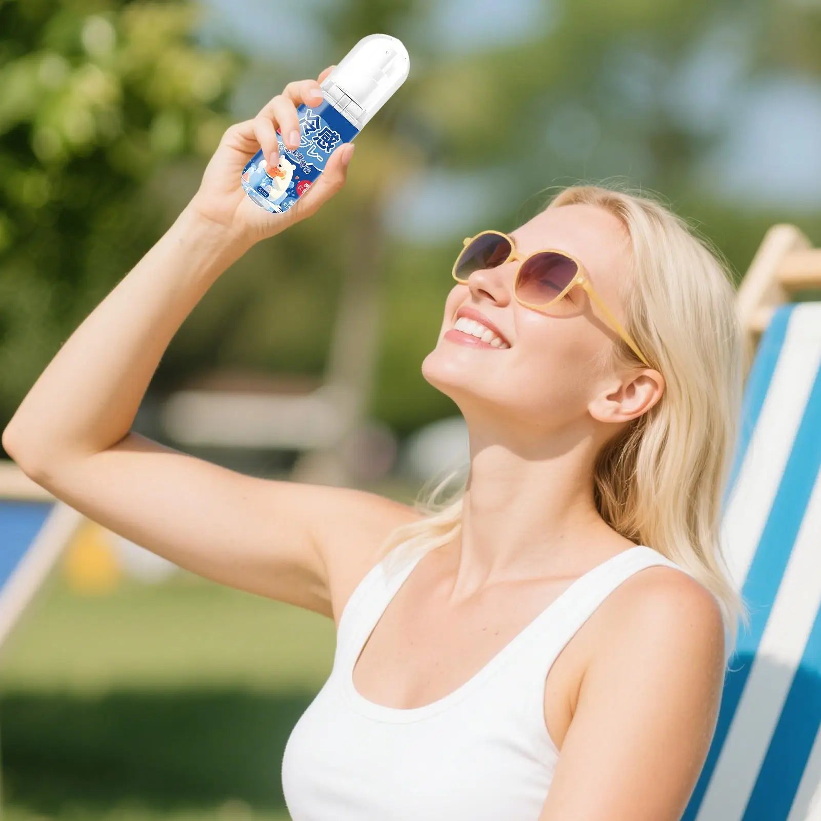 60ml Cooling Spray Refreshing Cool Body Mist Hot Weather Heat Relief Mist Outdoor