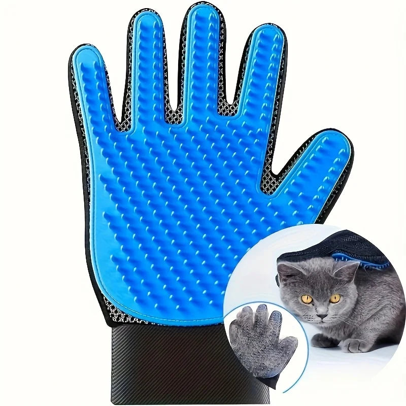 Pet Grooming Glove – Hair Remover & Massage Brush for Dogs and Cats (1 Pair)
