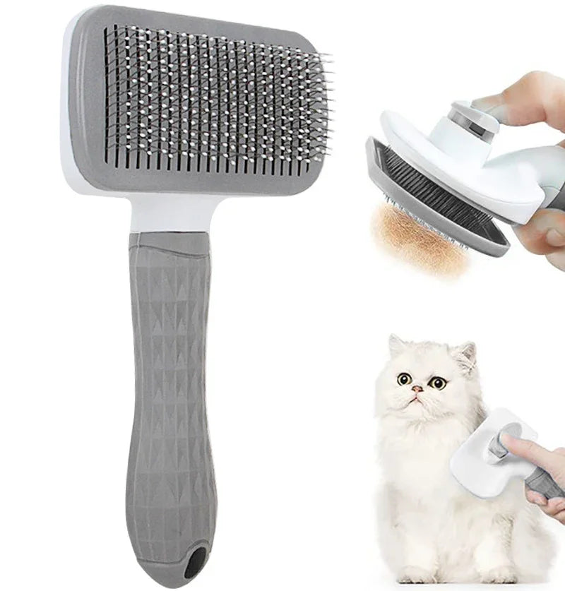 Anti-Matting Long Hair Pet Brush - Self-Cleaning Undercoat Comb
