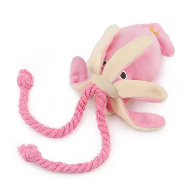 Sound-Emitting Cotton Rope Octopus - Durable Chew & Teeth Cleaning Toy