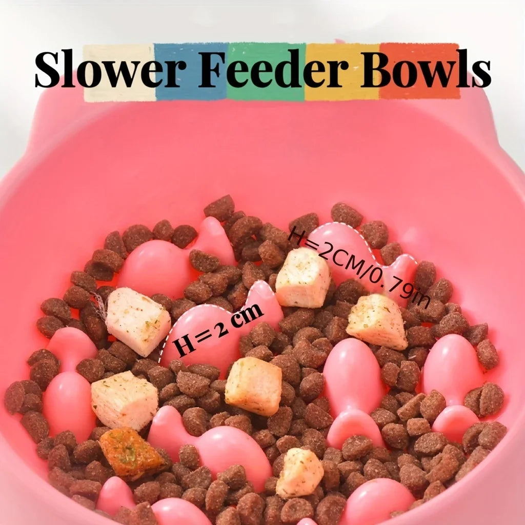 Elevated Slow Feeder Cat Bowl – Anti-Choking Raised Food Bowl for Cats & Small Pets