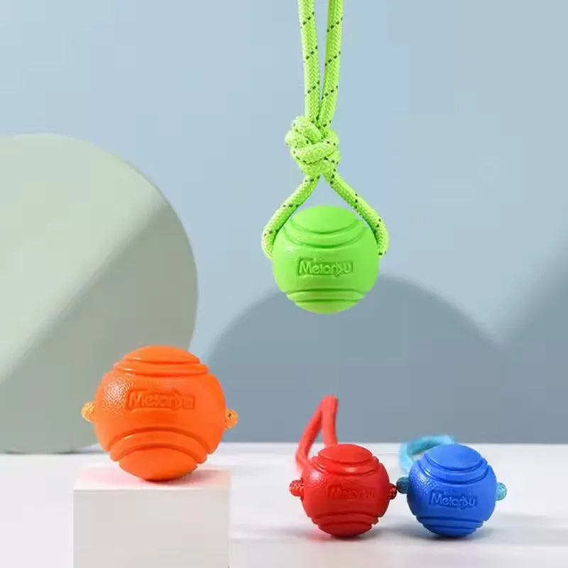 Durable Cotton Rope Dog Training Ball - Interactive Tugging & Catching Toy