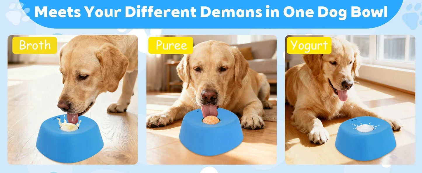 Liquid Slow Feeder Dog Bowl - Ball-Shaped Bone Soup Licking Dish