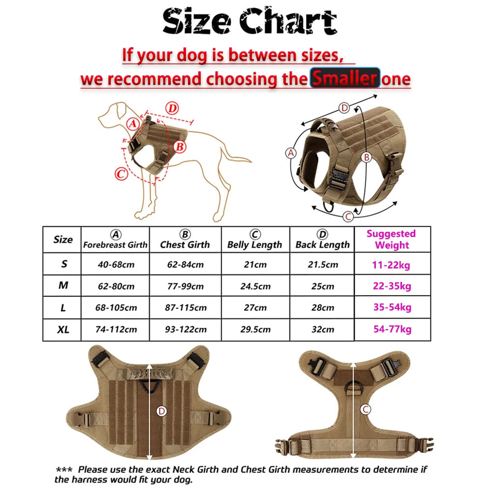 Military Tactical Dog Harness: Heavy-Duty Training Vest for German Shepherds