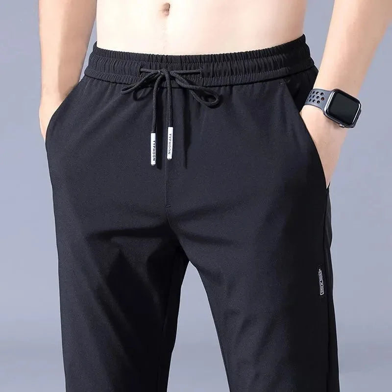 Men's Pants 2025 Summer New Black Gray Thin  Casual Pants Outdoor Elastic Breathable pants