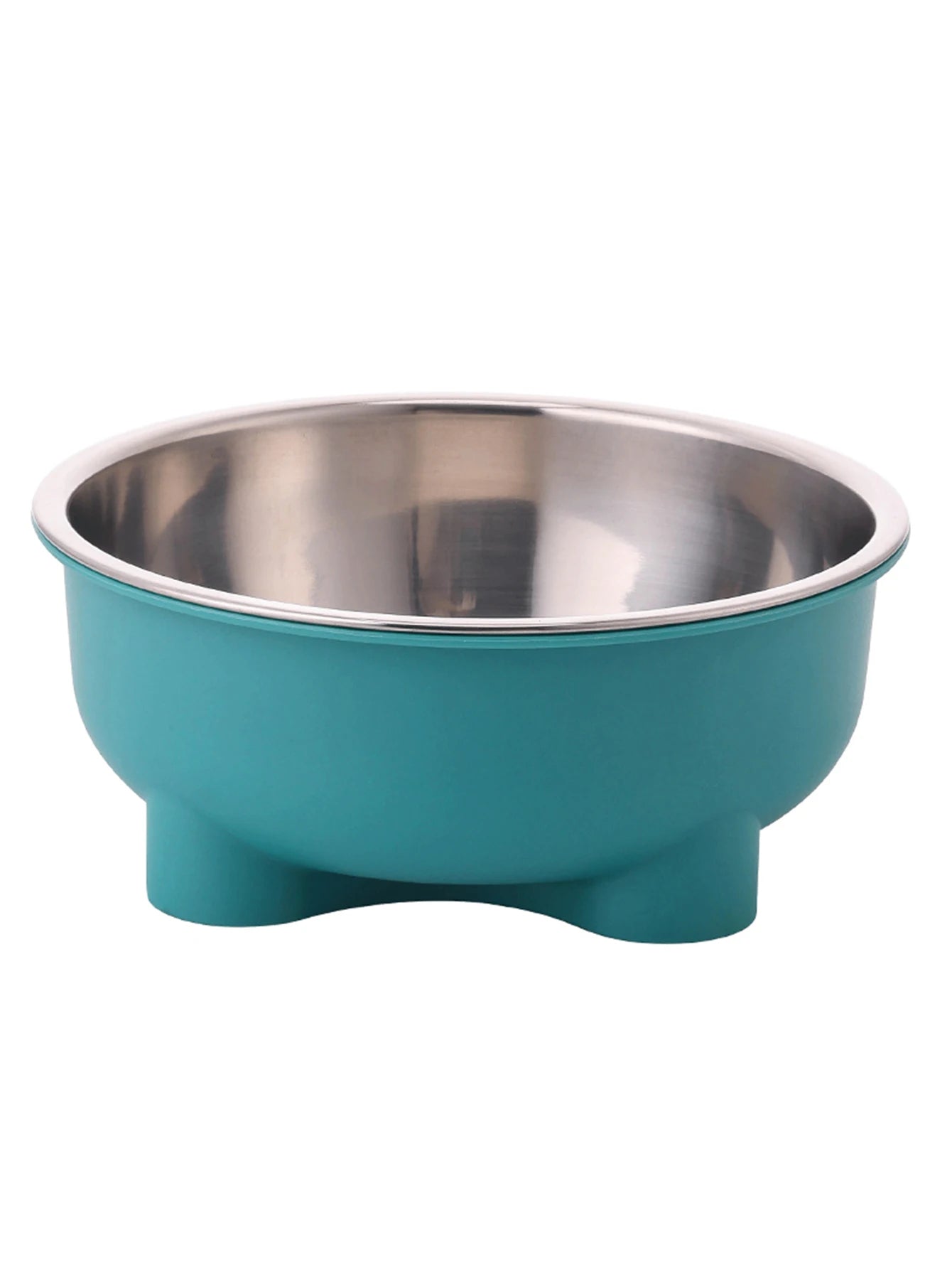 1PC Four-Legged Solid Color Stainless Steel Pet Dog Bowl And Cat Bowl For Indoor And Outdoor Use