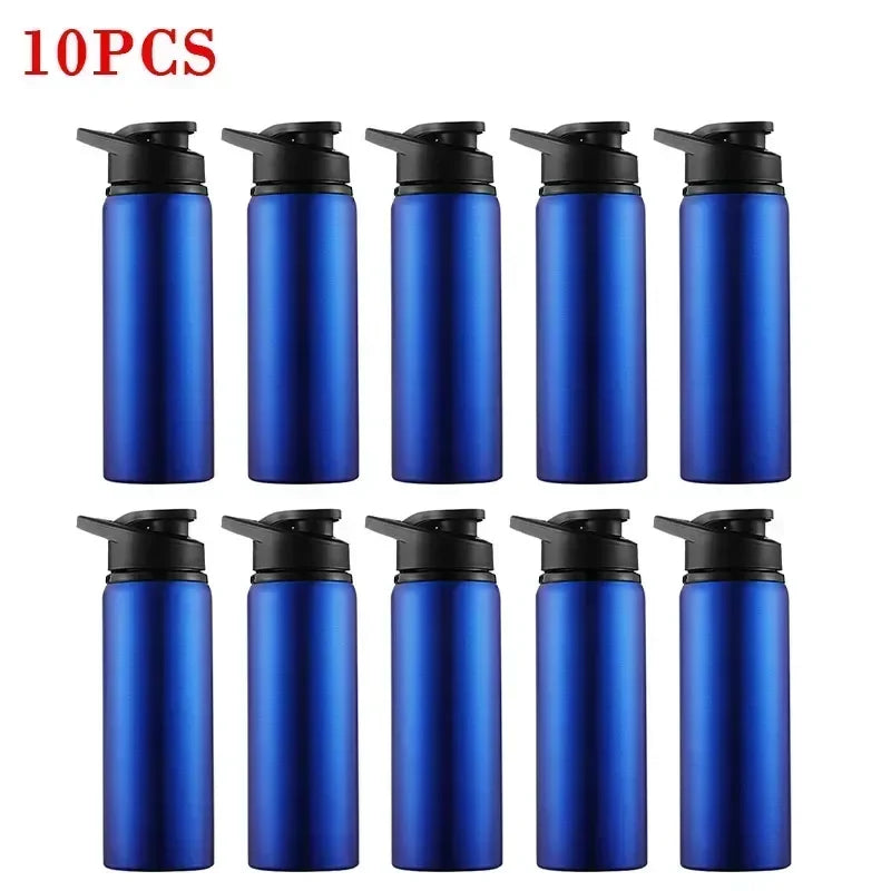 1-15PCS Portable Stainless Steel Bicycle Water Bottle Straight Drinking Outdoors Sports Travel Kettle Metal Water Bottle - PULSE MART