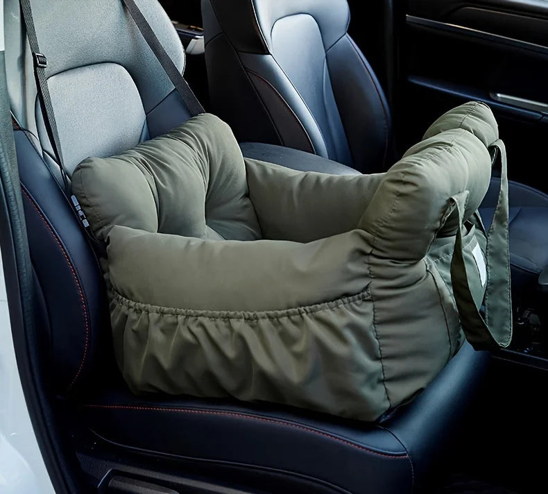 Dog Car Seat with Safety Belt, Washable Non-Slip Pet Booster Bed