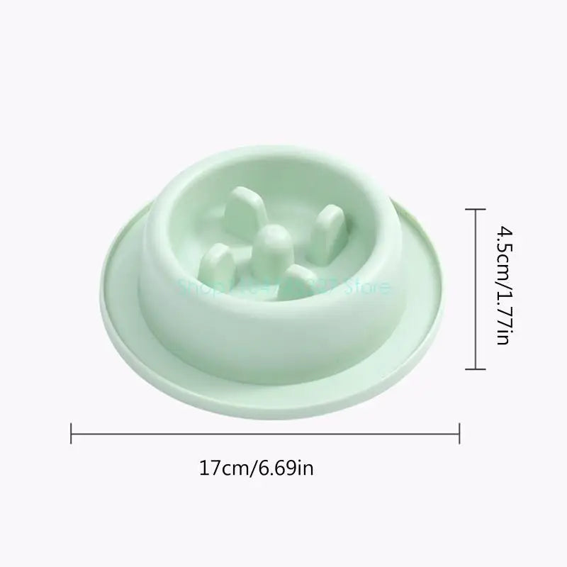 Bloat-Stop Slow Feeder Dog Bowl - Non-Slip Fun Round Eating Dish
