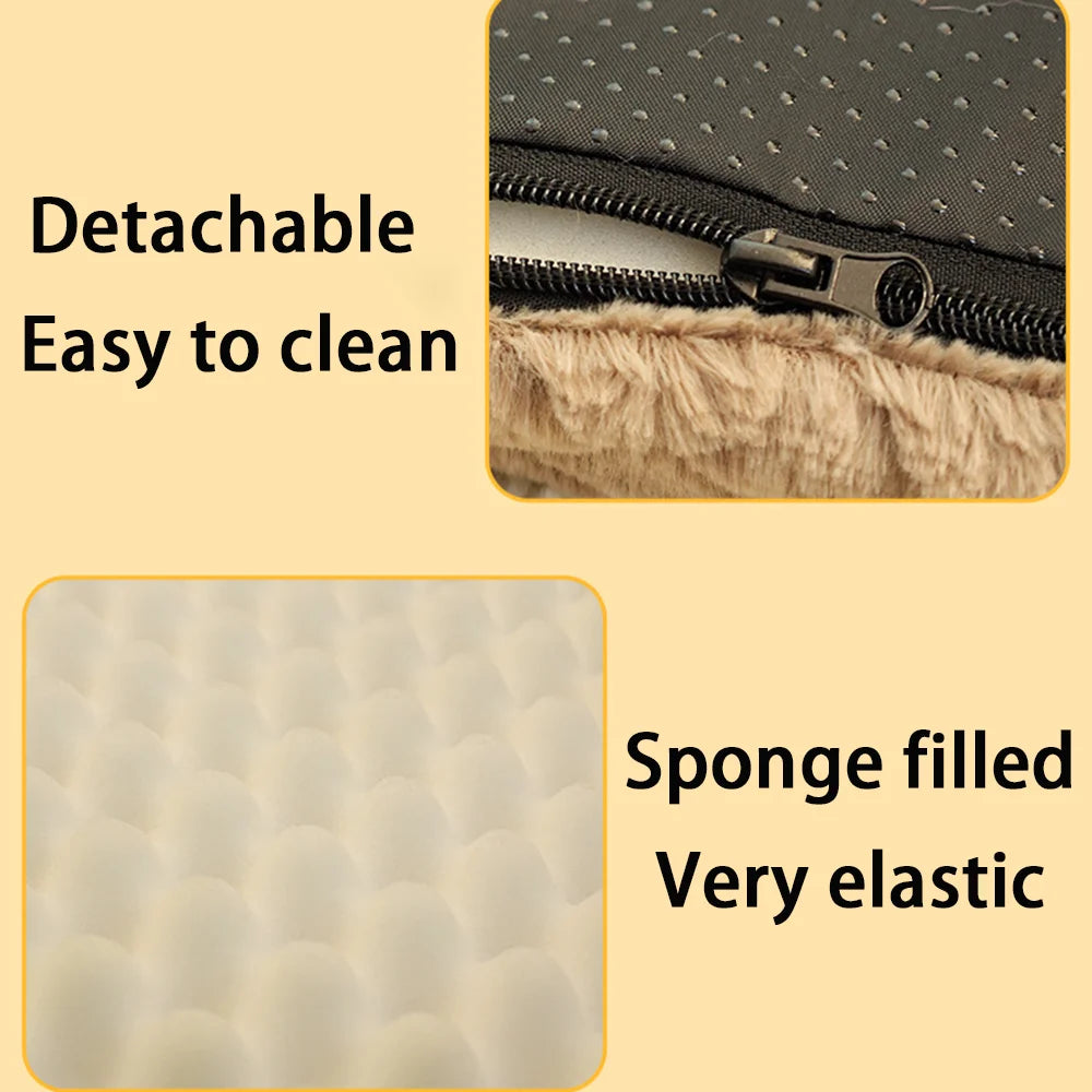 3D Foam Orthopedic Dog Bed, Washable Faux Fur Waterproof Crate Mat