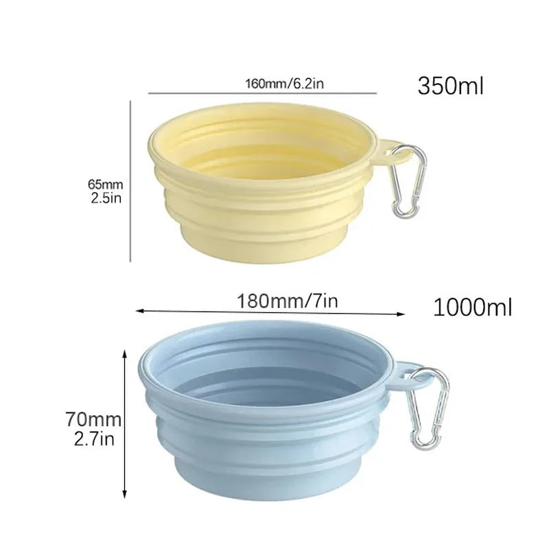 Macaron Portable Folding Bowl - Aesthetic Silicone Travel Pet Feeder