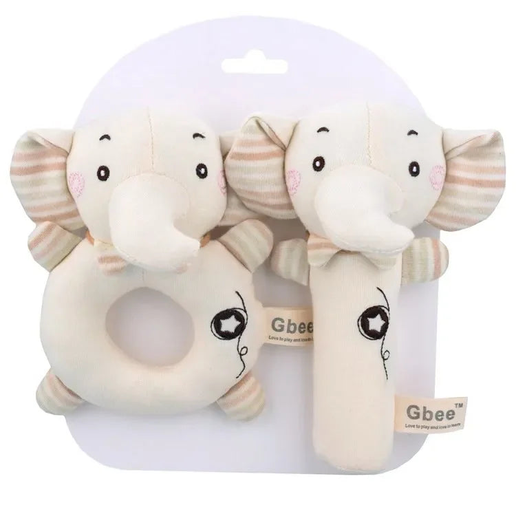 Baby Rattles Soft Cartoon Cute Plush Animal Rattles Toys Child Educational Handbells Soft Toddler Baby Comfort Toys - PULSE MART